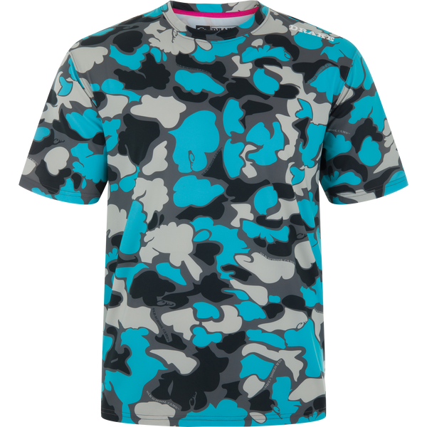 Drake Drake Lakeshore Performance SS Crew Old School Neon Blue