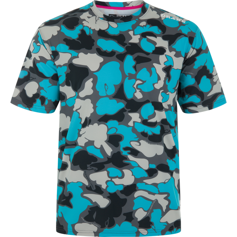 Drake Drake Lakeshore Performance SS Crew Old School Neon Blue