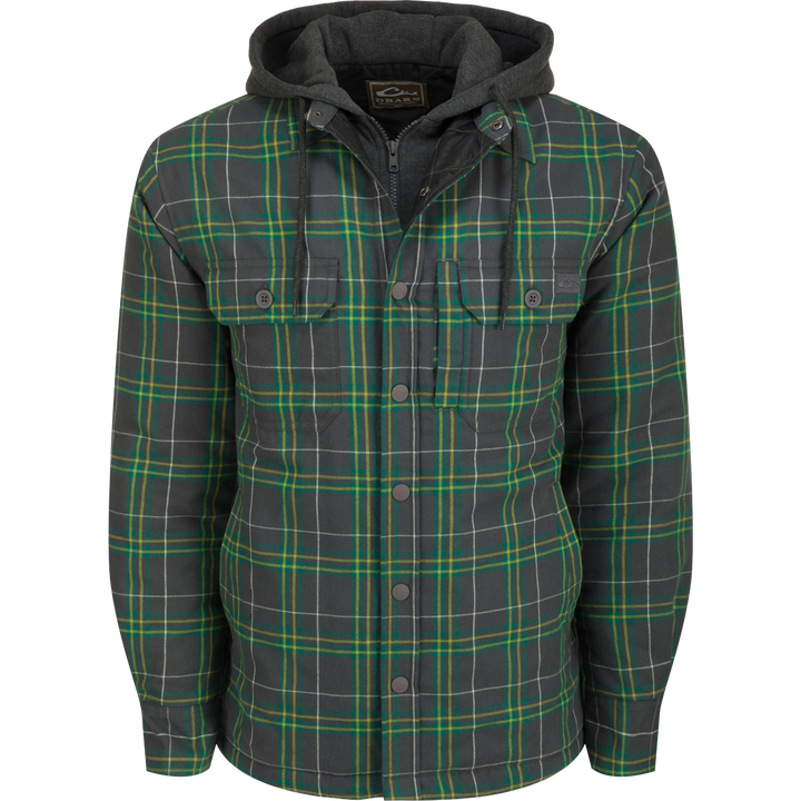 Drake The Campfire Flannel Hoodie Castlerock Grey