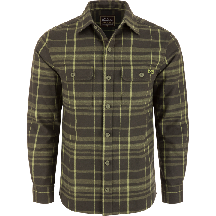 Drake Legacy Flannel LS Shirt Plaid Epsom