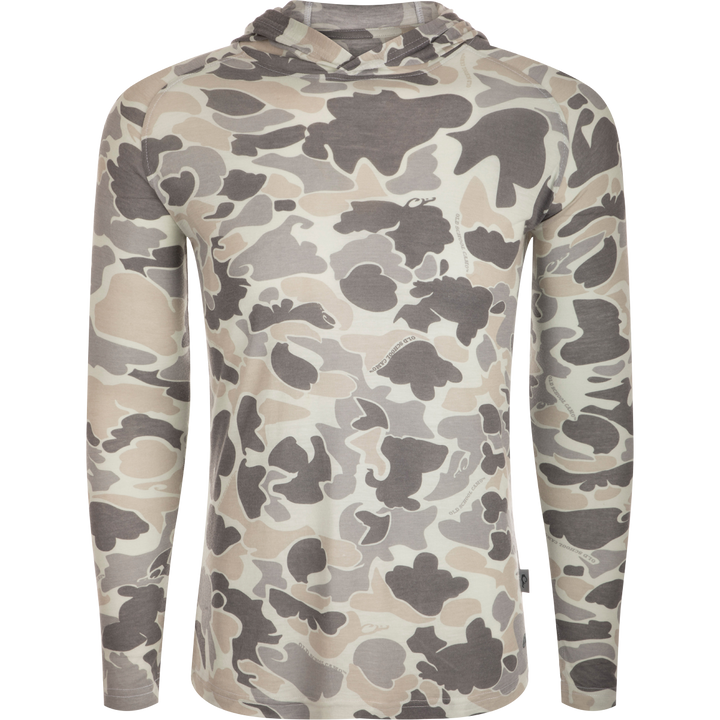 Drake Hunter Creek Old School Bamboo L/S Hoodie - Old School Grey