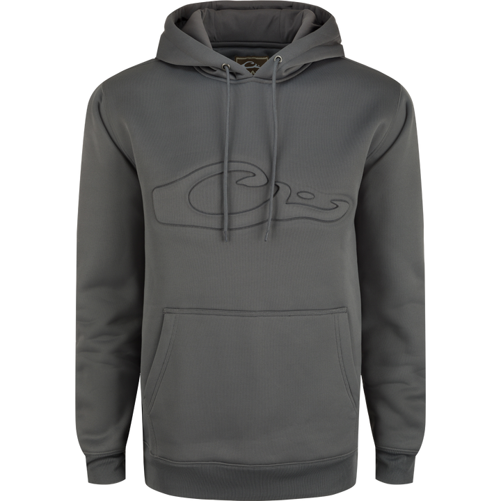 Drake Back Eddy Embossed Hoodie Castlerock Grey