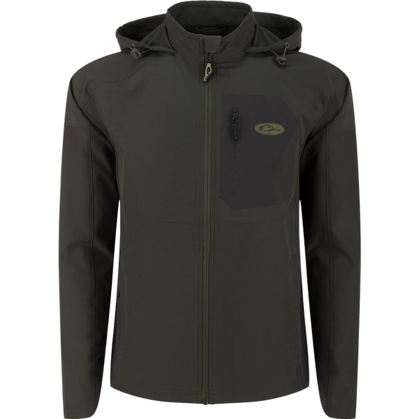Drake Rain Brake Lightweight Solid Softshell Jacket Black Olive