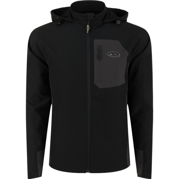 Drake Rain Brake Lightweight Solid Softshell Jacket Caviar Black