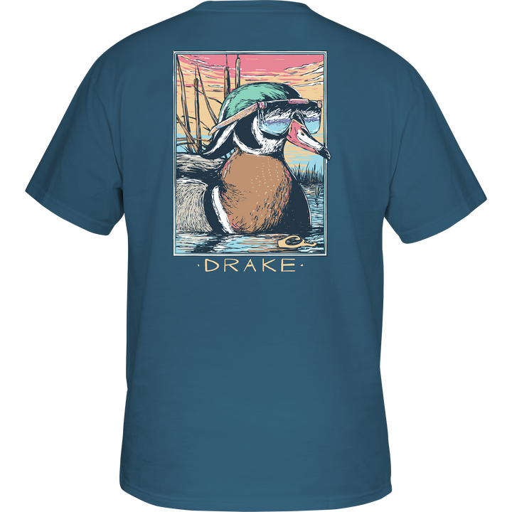 Drake Youth Pop Art Wood Duck Sunglasses T SS Blue Steel