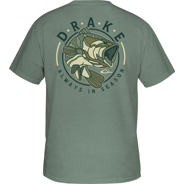 Drake Retro Bass T SS Dark Ivy Light Heather