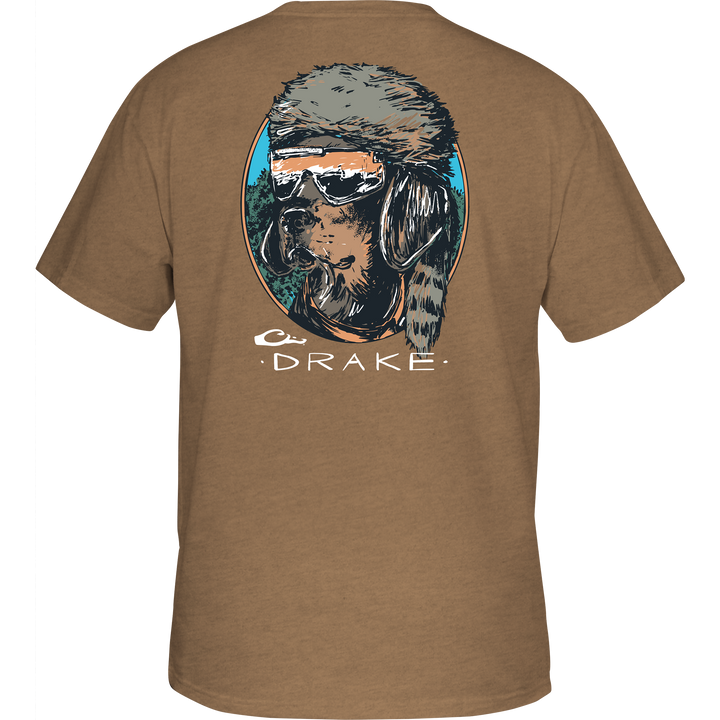 Drake Pop Art Coonskin Cap Lab T SS Golden Pecan Heather