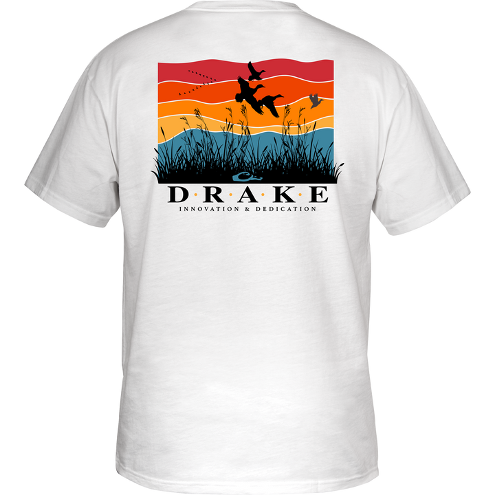 Drake Flyway Sunrise Cotton T SS White