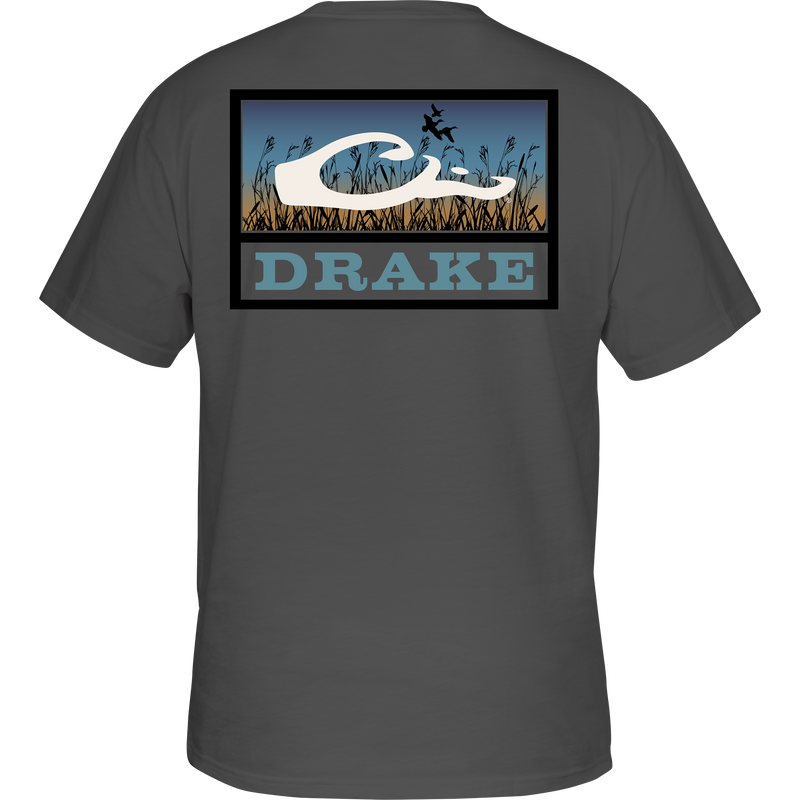 Drake Marsh Flight Cotton T SS Charcoal