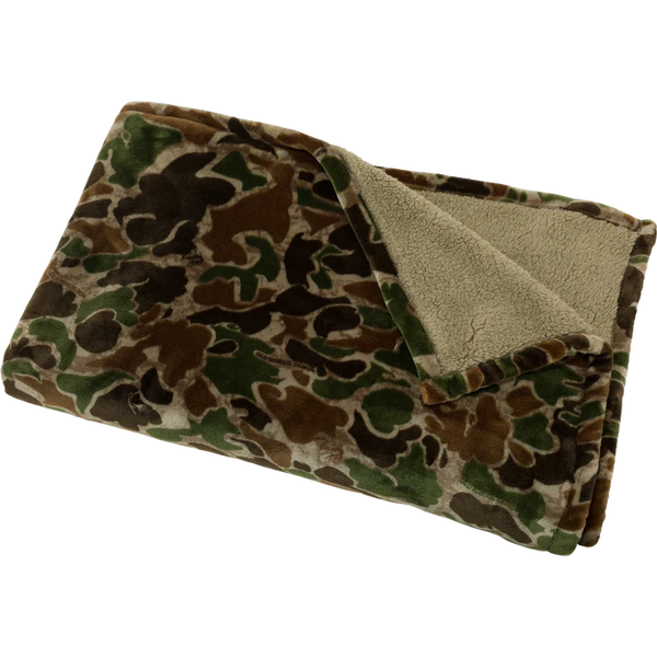 Drake Old School Fleece Throw Old School Green 48In X 60In