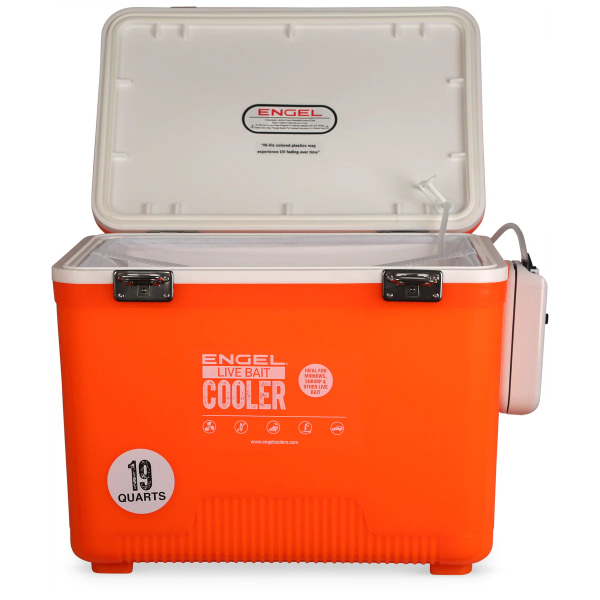 Engel Live Bait Cooler Hi-Vis Orange W/ Pull Net additional view 2