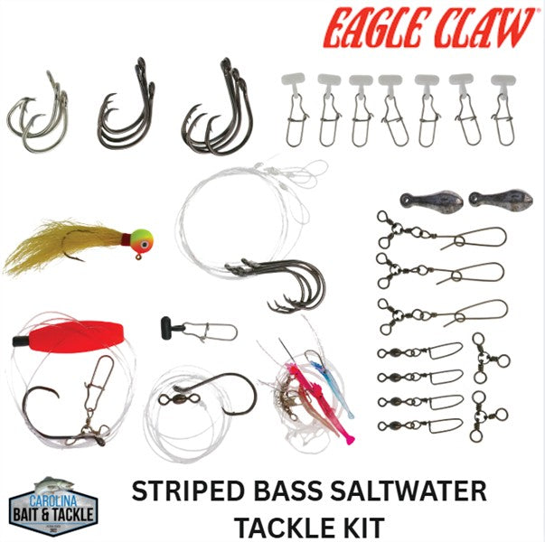 Eagle Claw STRIPED BASS SALTWATER TACKLE KIT 33PK