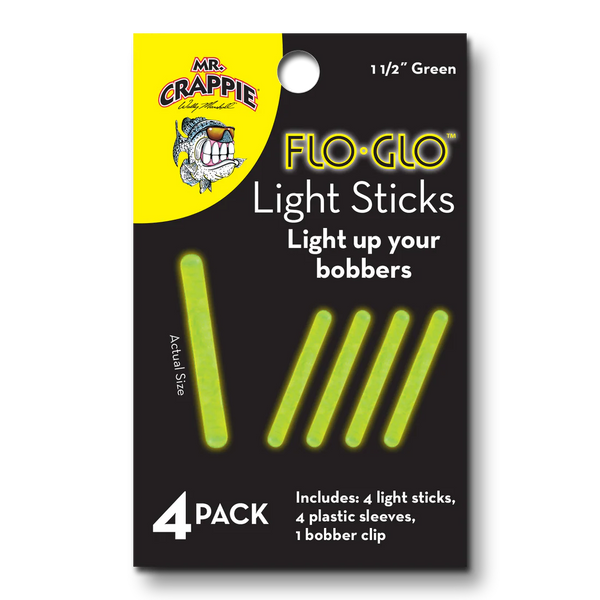 Mr. Crappie FGS437-4G Flo Glo Light Sticks 1-1/2" Green 4Pk