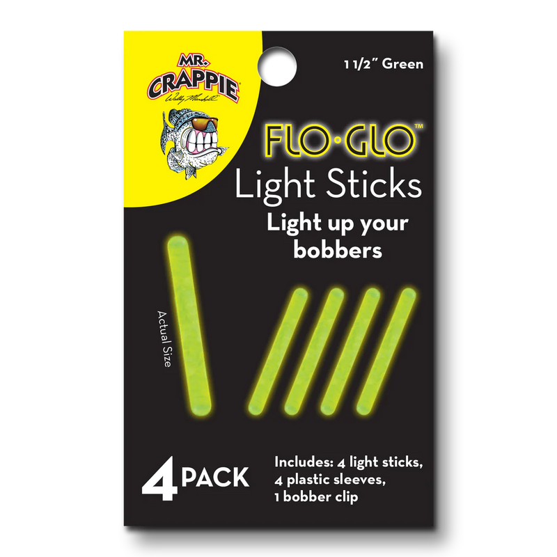 Mr. Crappie FGS437-4G Flo Glo Light Sticks 1-1/2" Green 4Pk