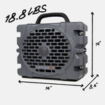 Turtlebox Grande speaker size and weight, 18.8 lb