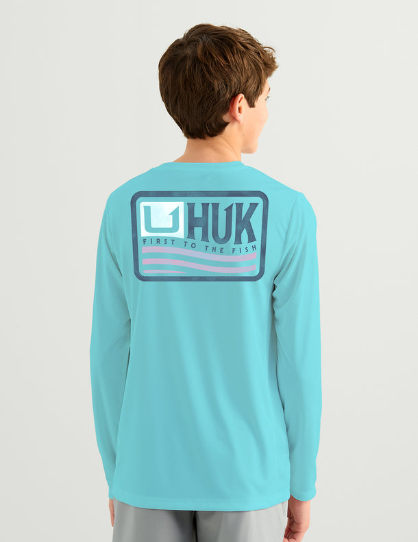 Huk Kids' Pursuit Born Wave Long Sleeve Crew additional view 2