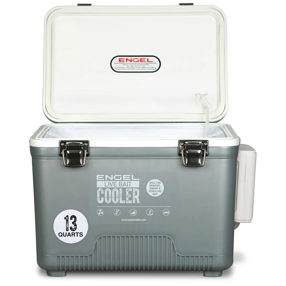 Engel Live Bait Cooler Silver W/ Net, SS Hinge, AP3 Pump additional view 2