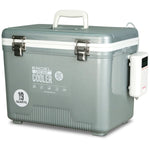 Engel Live Bait Cooler Silver W/ Pull Net, SS Hinge, AP3 Pump