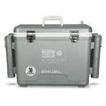 Engel Live Bait Cooler Silver RH W Net, SS Hinge, AP4 Pump