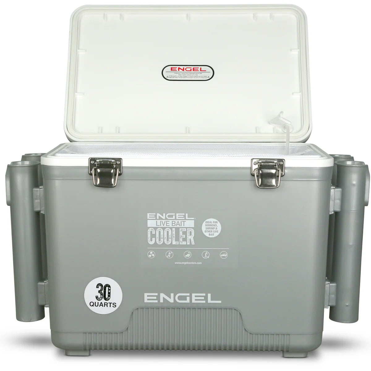 Engel Live Bait Cooler Silver RH W Net, SS Hinge, AP4 Pump additional view 2