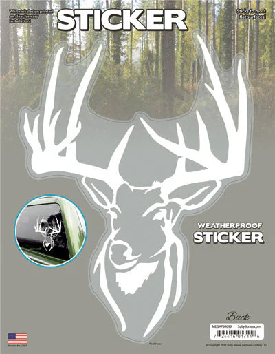 Salty Bones Buck Plotted Style Mega Sticker, Left Facing 8.5” X 11”