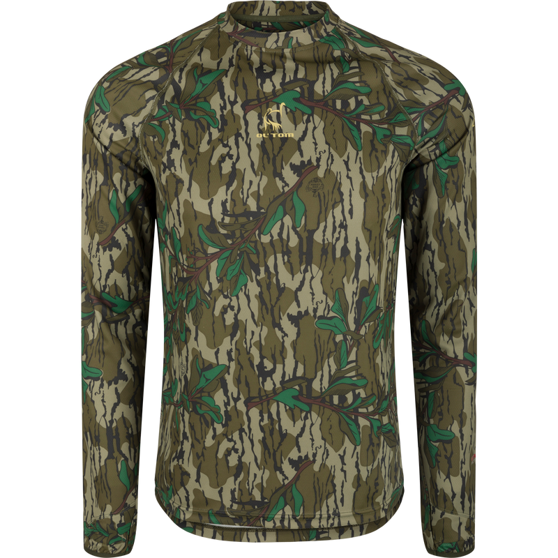 Ol Tom Mens Early Bird LS Performance Crew Greenleaf