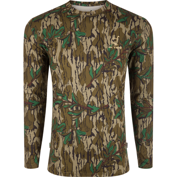 Ol Tom Performance Crew Camo Print LS Greenleaf