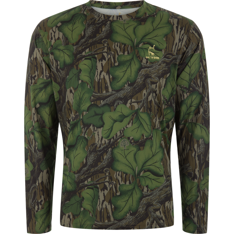 Ol Tom Performance Crew Camo Print LS Full Foliage