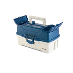 Plano 620206 2 Tray Tackle Box W/Dual Top Access Blue Met/Off White