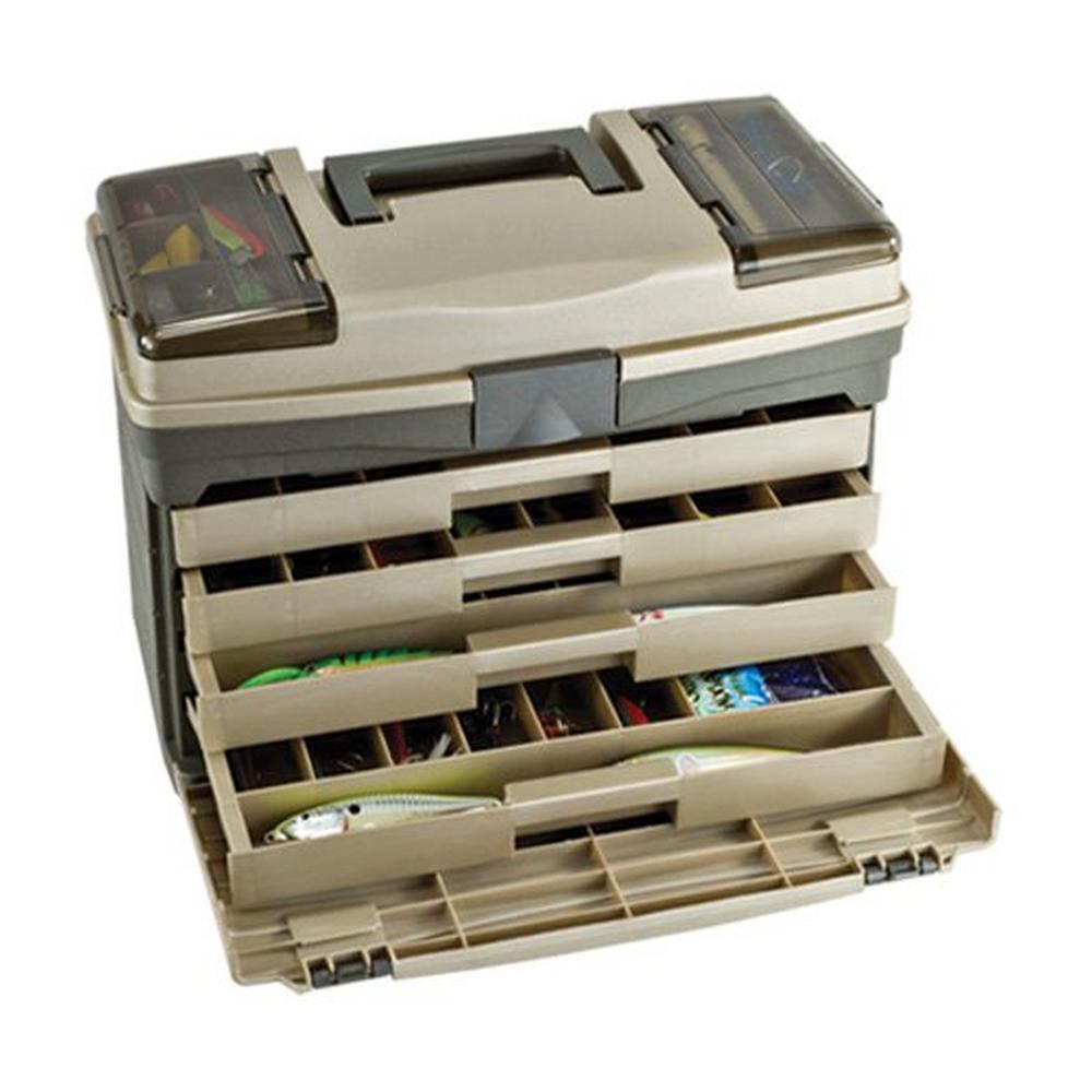 Plano 757004 4-Drawer System Top Access 17X9x12 Grph/Sandstone