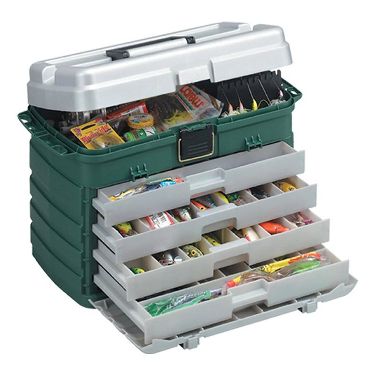 Plano Four-Drawer Tackle Box Green/Sandstone Extra Large