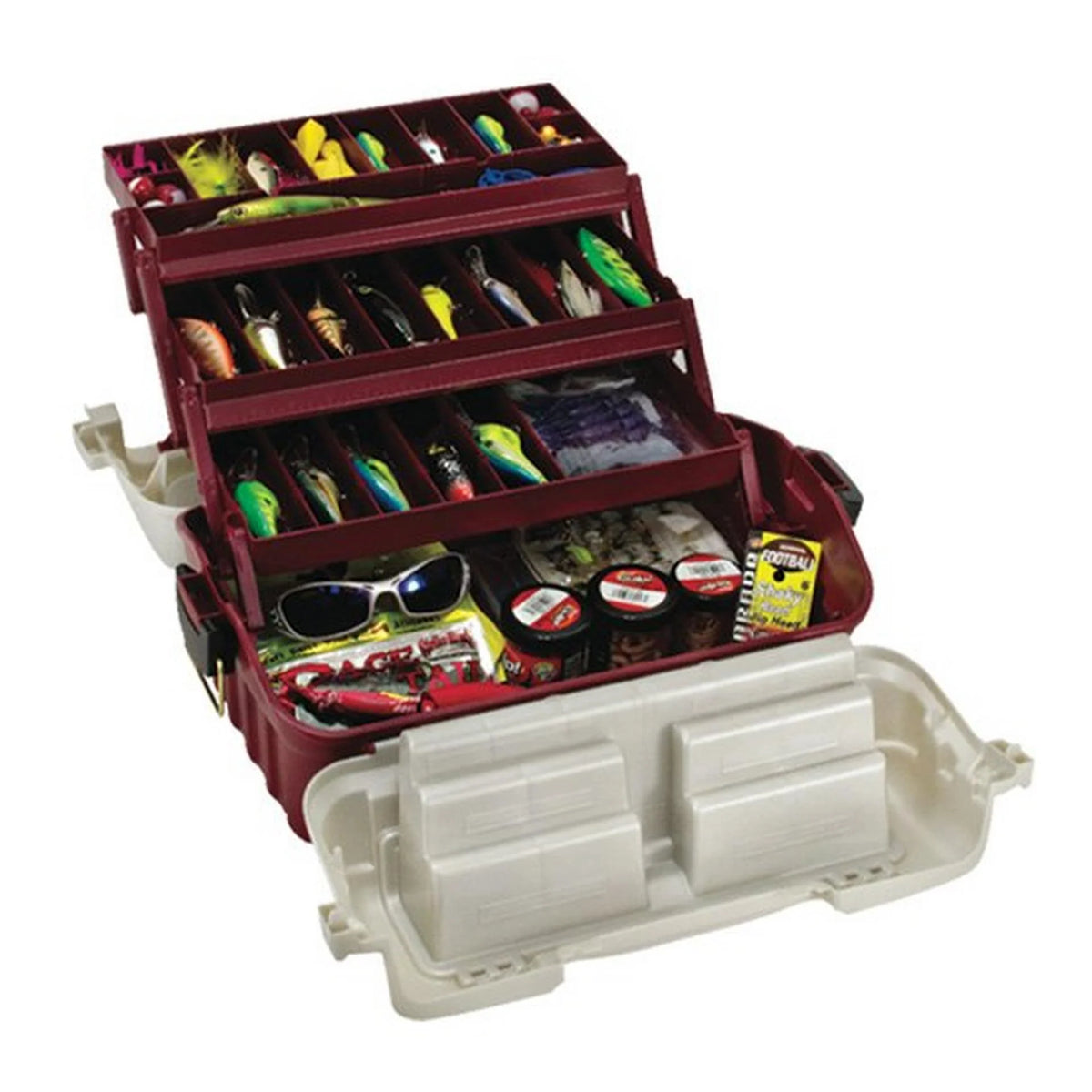 Plano Flipsider Three-Tray Tackle Box Maroon/Sandstone Large