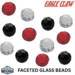 Eagle Claw LAZER BLACK FACETED GLASS BEADS-8MM 20PK