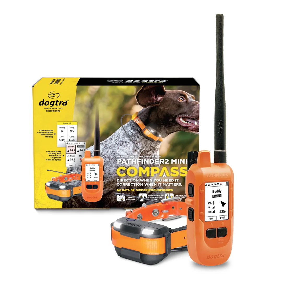 Dogtra Pathfinder 2 Mini Compass handheld GPS tracker with Mini collar and packaging