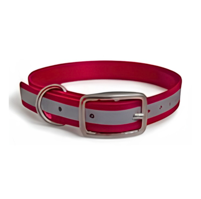 Red Reflective 16x3/4 D Ring Collar