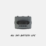 Turtlebox Cub speaker top view, all-day battery