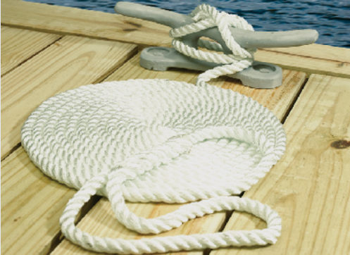 SEACHOICE NYLON DOCK LINE WH 3/8X25 CLAM