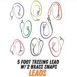 5 Foot Treeing Lead W/ 2 Brass Snaps