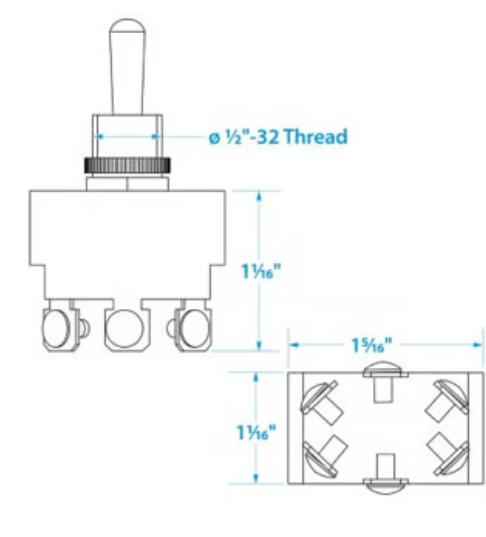 SEACHOICE TOGGLE SWITCH-3 POS/6 TERM