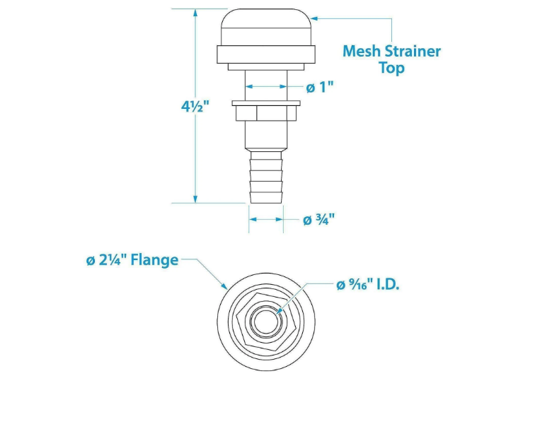 SEACHOICE THRU HULL STRAINER MOUNT