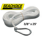 Seachoice Nylon Dock Line Wh 3/8X25 Clam