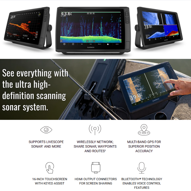 Garmin ECHOMAP™ Ultra 2 16" Chartplotters 166sv