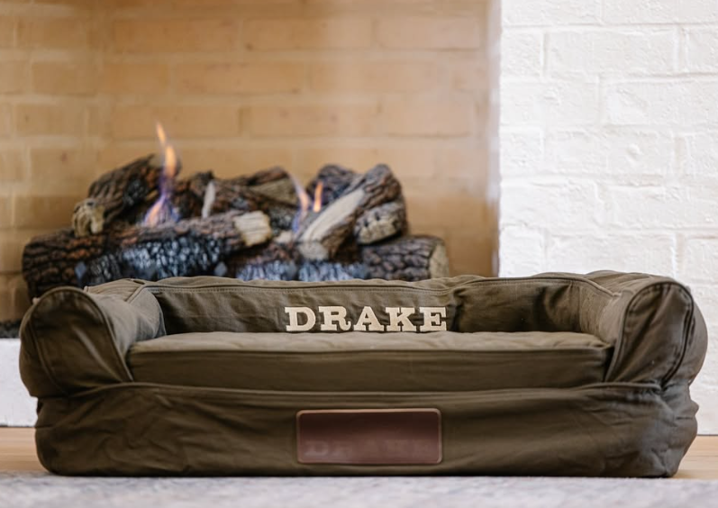 Drake Gun Dog Landing Zone Premium Canvas Dog Couch Green Timber
