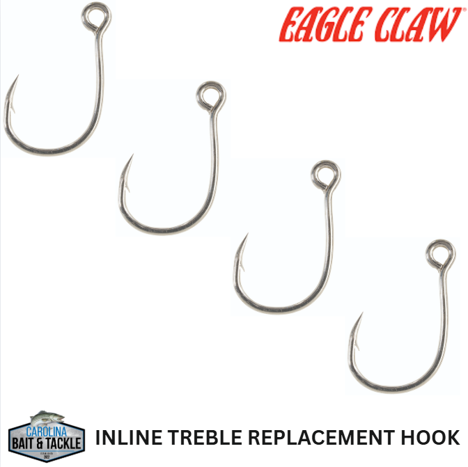 Eagle Claw Lazer Sharp Inline Treble Replacement Hook