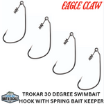 Eagle Clawtrokar 30 Degree Swimbait Hook W/ Spring Bait Keeper