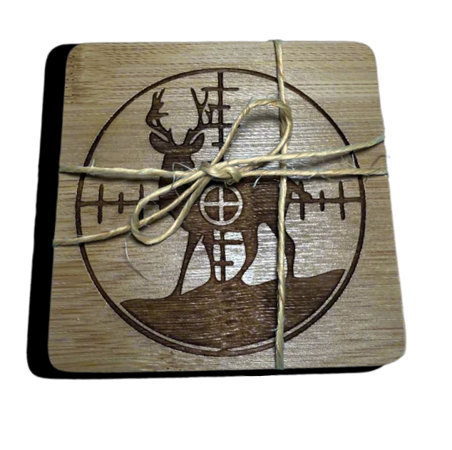 Coaster Pack W/ Twine Crosshair Buck