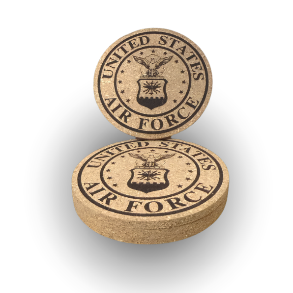 Cork Coasters 4 PK Air Force