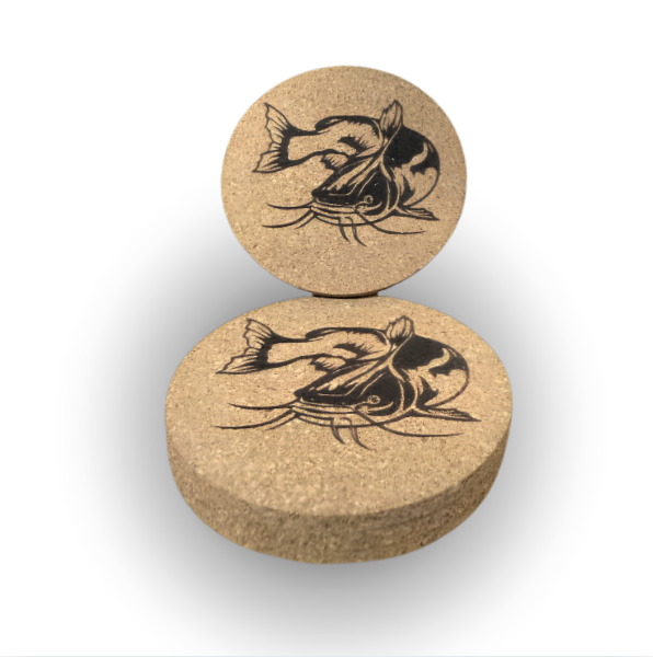 Cork Coasters 4 PK Catfish