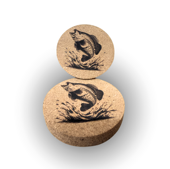 Cork Coasters 4 PK Crappie