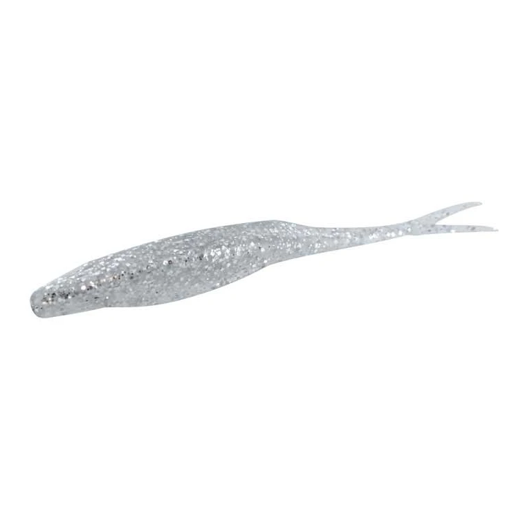 Zoom Super Fluke 5.25" soft plastic soft jerkbait in Crazy Chrome